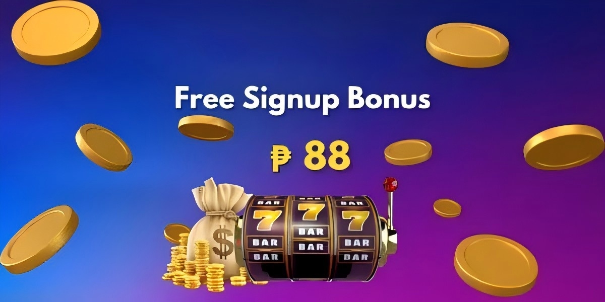 Ok Panalo APK welcome banner showing golden slot reels and a new player bonus wheel